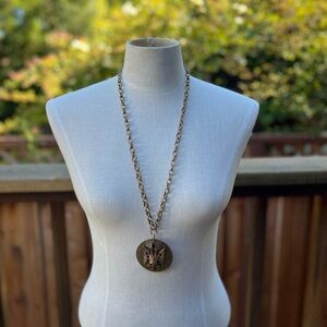 Antique Bronze Medallion Necklace